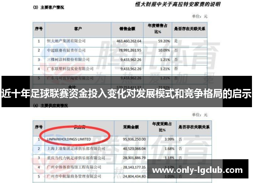 近十年足球联赛资金投入变化对发展模式和竞争格局的启示
